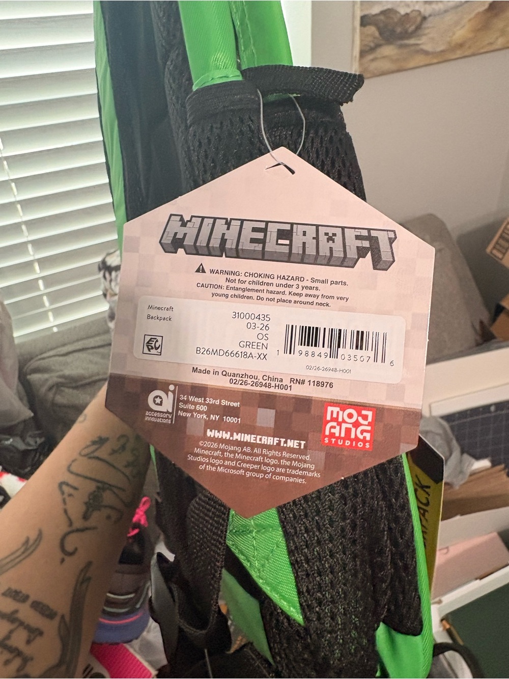 Creeper Green Backpack - Minecraft - Picture 4 of 8